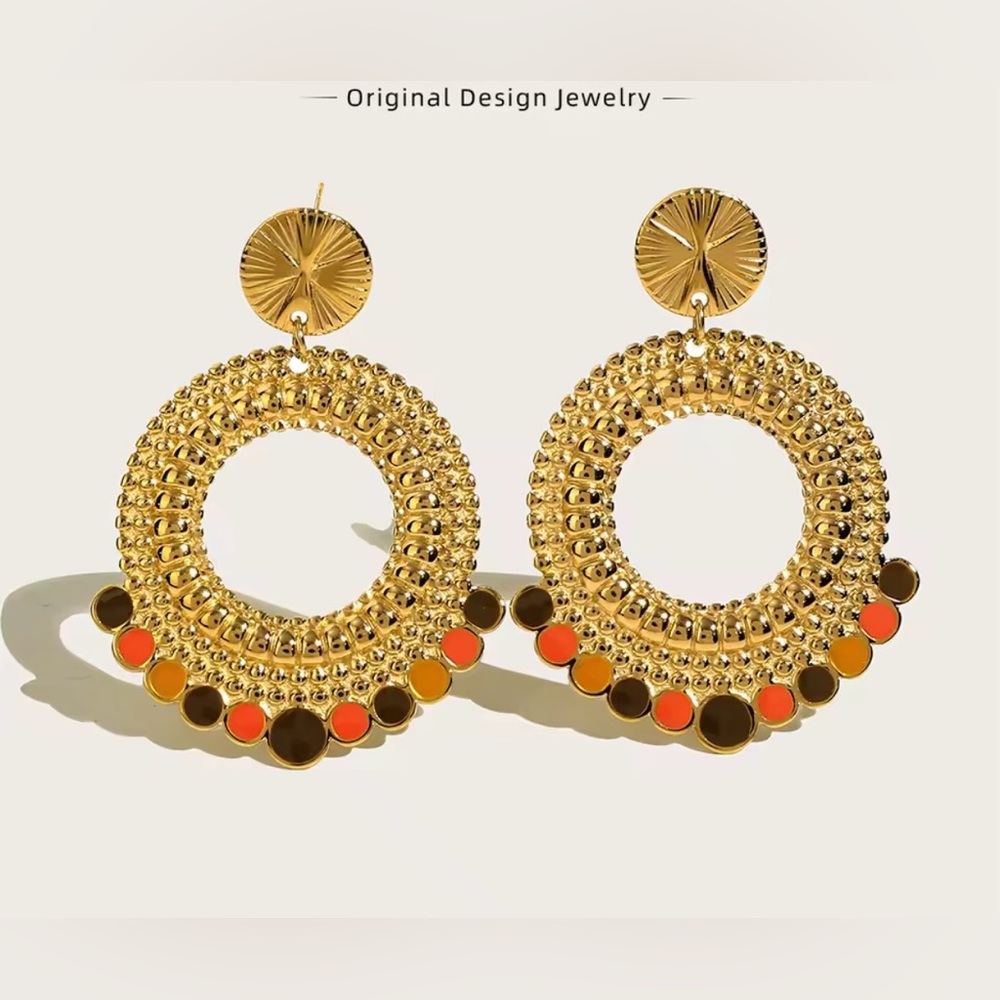 18K Gold Plated Beautiful Aesthetic Drop Earrings